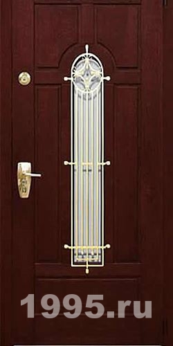 Железные двери со стеклом и ковкой в квартиру Железные двери со стеклом и ковкой в квартиру