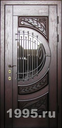 Дорогие входные двери с массивом и ковкой Дорогие входные двери с массивом и ковкой