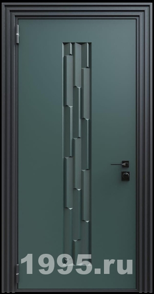 Стальная дверь с металлофиленкой и порошковым напылением RAL 6012 (тип №3) Стальная дверь с металлофиленкой и порошковым напылением RAL 6012 (тип №3)
