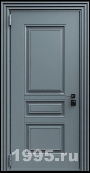 Стальная дверь с металлофиленкой и порошковым покрытием RAL 7011 (тип №2)