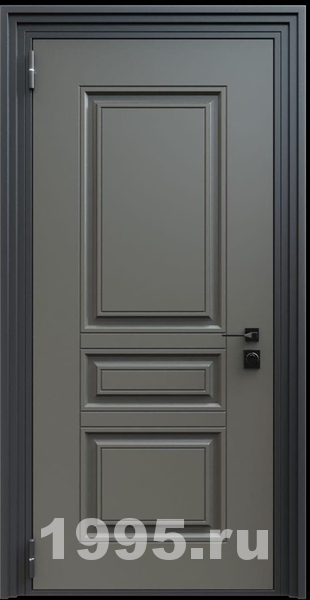 Стальная дверь с металлофиленкой и порошковым напылением RAL 7022 (тип №1)