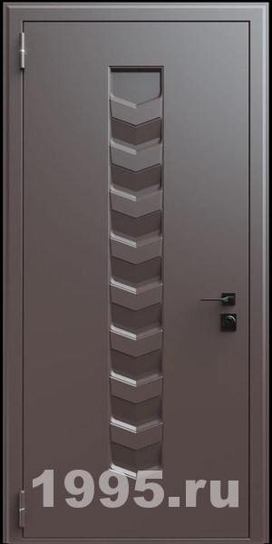 Стальная дверь с металлофиленкой и порошковым напылением RAL 8019 (тип №4) Стальная дверь с металлофиленкой и порошковым напылением RAL 8019 (тип №4)