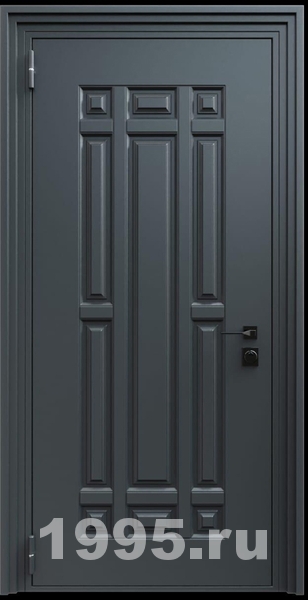 Стальная дверь с металлофиленкой и порошковым покрытием RAL 7021 (тип №1) Стальная дверь с металлофиленкой и порошковым покрытием RAL 7021 (тип №1)