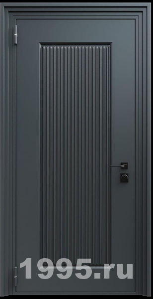 Стальная дверь с металлофиленкой и порошковым покрытием RAL 7021 (тип №2) Стальная дверь с металлофиленкой и порошковым покрытием RAL 7021 (тип №2)