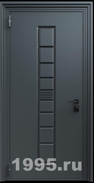 Стальная дверь с металлофиленкой и порошковым покрытием RAL 7021 (тип №3) Стальная дверь с металлофиленкой и порошковым покрытием RAL 7021 (тип №3)