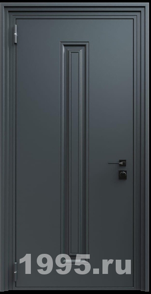 Стальная трехконтурная дверь с металлофиленкой и порошковым покрытием RAL 7021 (тип №7) Стальная трехконтурная дверь с металлофиленкой и порошковым покрытием RAL 7021 (тип №7)