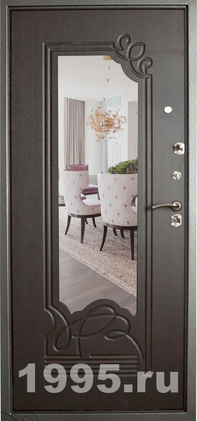 Квартирные металлические двери с зеркалом № 16 Квартирные металлические двери с зеркалом № 16