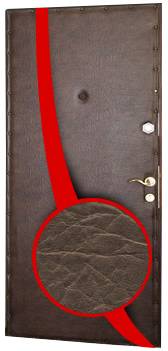 Входная дверь с винилискожей эконом Недорогая металлическая дверь