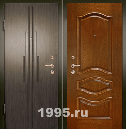 Металлические двери в коттедж с МДФ