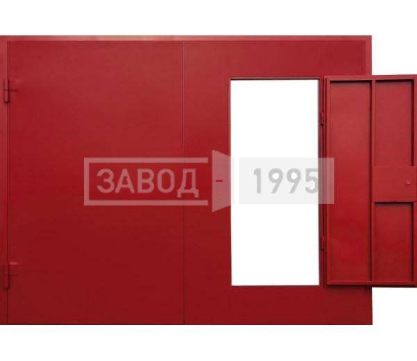 Металлические гаражные ворота с калиткой Металлические гаражные ворота с калиткой