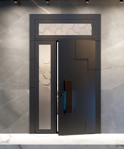 Остекленная дверь с бугельной ручкой