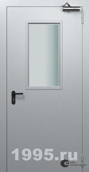 Однопольная противопожарная дверь со стеклом Однопольная противопожарная дверь со стеклом