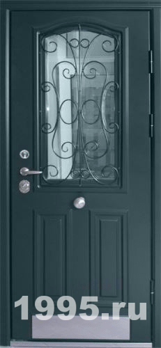 Металлические двери со стеклом в коттедж Металлические двери со стеклом в коттедж