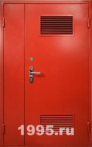 Полуторная техническая дверь с вентиляцией